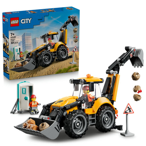 LEGO City 60480 Yellow Backhoe Loader