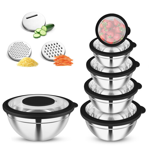 Joyfair Mixing Bowl with Transparent Lid, 6-Piece