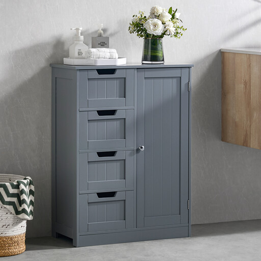 Bath Vida Priano 4 Drawer 1 Door Grey Storage Unit