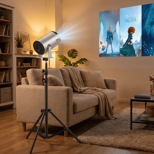 Projector with Stand Bundle-XBJ Portable Silver Projector+1.7m projector Bracket