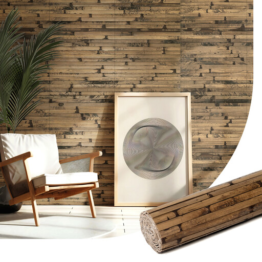 Art3d Premium Carbonized Bamboo Wall Panel | Dark Burned Grain Texture