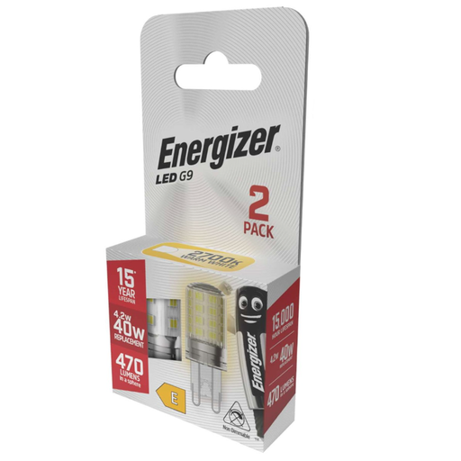 Energizer LED 灯珠 G9 暖白光 40W 不可调光 2 只装