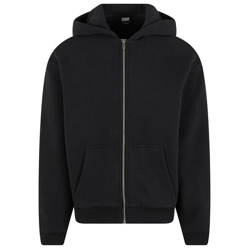 URBAN CLASSICS Fluffy Zip Hoody Black