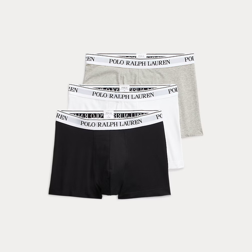 Ralph Lauren Classic Stretch-Cotton Trunk 3-Pack in Heather, Black and White