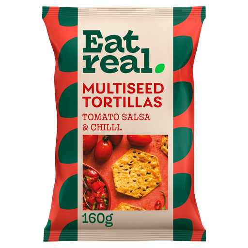 Eat Real Multiseed Tortillas Smoky Tomato Salsa Flavour with a Hint of Chilli 160g
