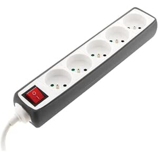 Zenitech Power Strip, 5 x 16A Sockets, with Switch and Cover