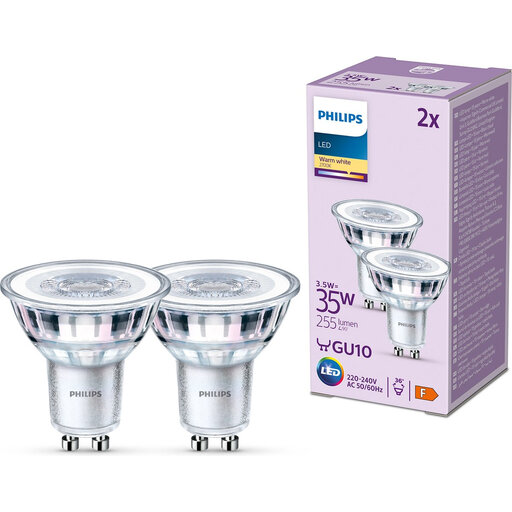 Philips LED Spot - 35 W - GU10 - Warm White Light - 2 Pieces