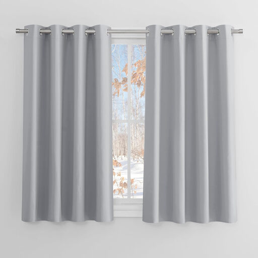 PONY DANCE Eyelet Blackout Curtains in Silver Grey