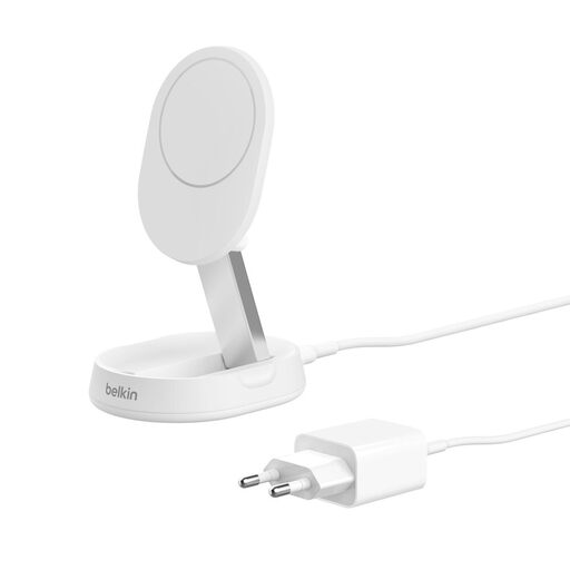 BELKIN BoostCharge Pro Chargeur sans fil pliable magnétique, Blanc
