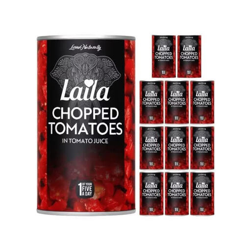 Laila chopped tomatoes, 12 × 400g tins