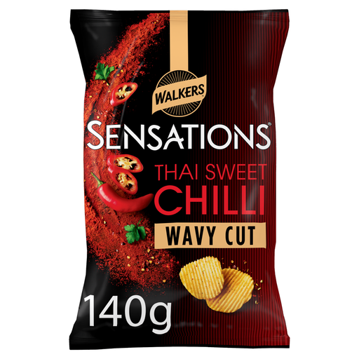 Walkers Sensations Thai Sweet Chilli Wavy Cut Crisps, 140g