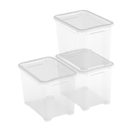 Curver KIS T-Box Storage Box with Lid - 20L - Set of 3