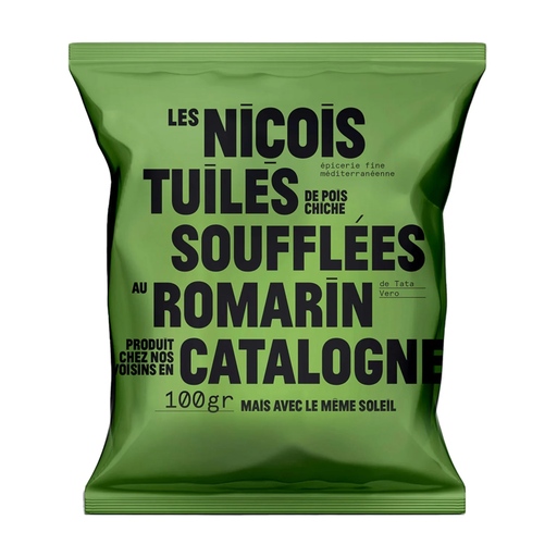 LES NICOIS rosemary-flavour chickpea crisps, 100 g pack