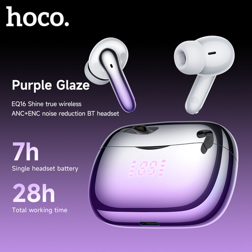 EQ16 Shine true-wireless earbuds in Purple Glaze