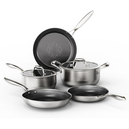 COOKER KING Tri Ply Stainless Steel Cookware Set Induction Oven Safe 7 Piece