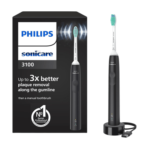 Philips Sonicare HX3671/14 Electric Toothbrush, Sonic Toothbrush, Pressure Poop Roller and Timer, Black