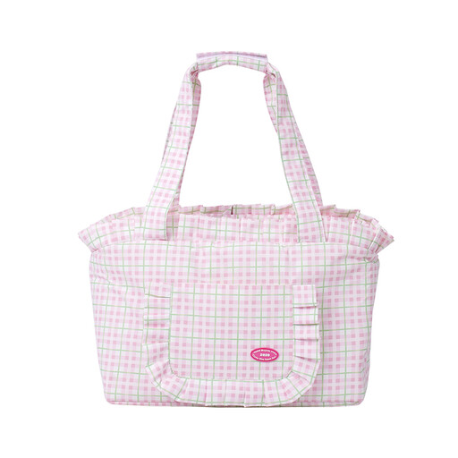 zeze Plaid Pet Carrier in pink