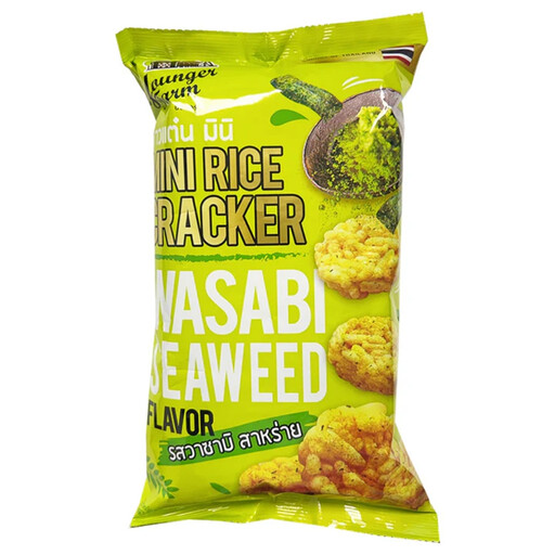 Younger Farm Mini Rice Crackers Wasabi Seaweed 60g