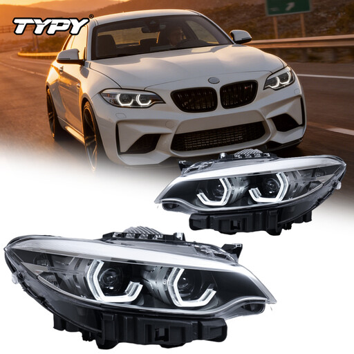 TYPY Set of 2 Car Headlights and LED Car Lamps for BMW 2 Series F22 2014-2019 with Daytime Running Lights Dynamic Turn Signals and Car Accessories