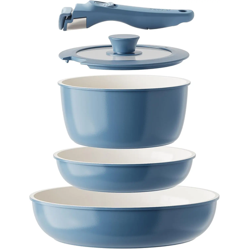 Redchef Ceramic Saucepans Set with Removable Handle