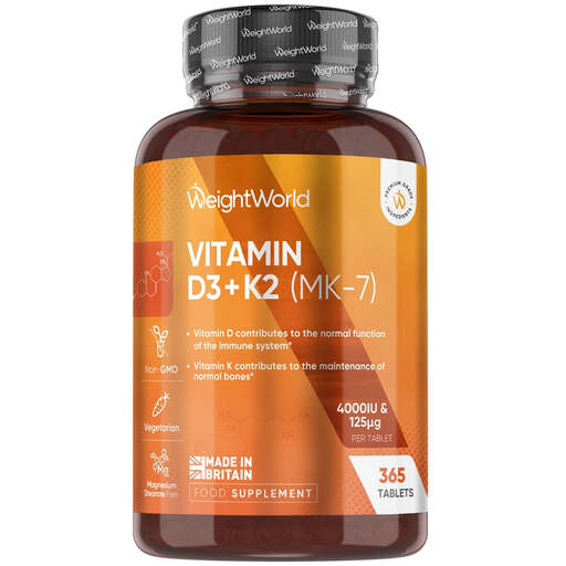 WeightWorld Vitamin D3 4000IU + K2 (MK-7) 365 Tablets