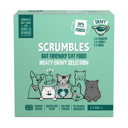 Scrumbles Wet Cat Food Gravy Selection Pouches 8x85g