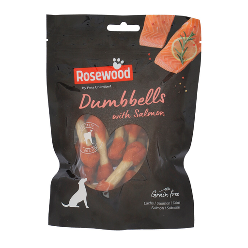 Friandises Rosewood Bone au saumon pour chiens adultes de petite et moyenne taille