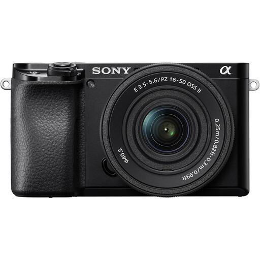 Sony A6100 listing with 16–55mm zoom lens