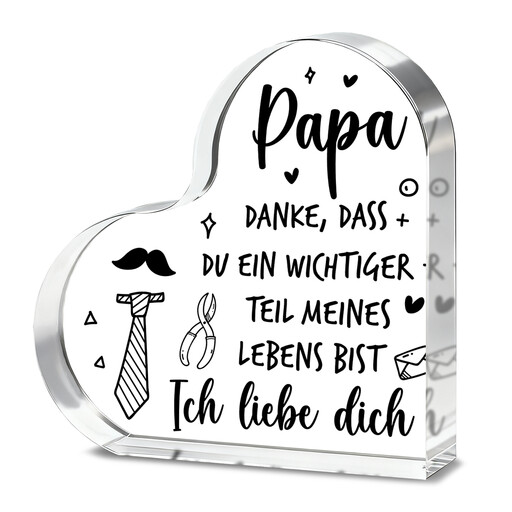Kristallherz mit Werkzeug-Motiven und Dankesspruch