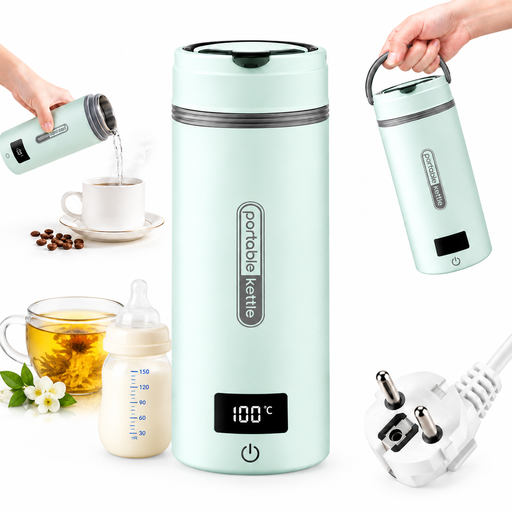 400 ml mint-green portable kettle with four settings