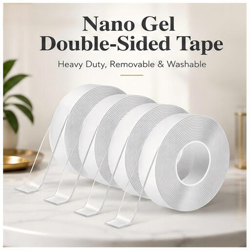 Nano Gel Double-Sided Tape Heavy Duty - 4 Rolls x 3 Meters