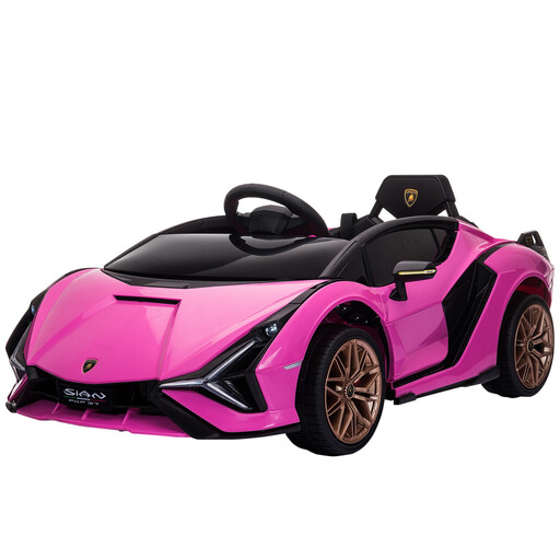 HOMCOM Lamborghini Sian Licensed 12V Electric Car Pink