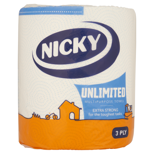 Nicky Unlimited Multipurpose Towel, 3-Ply, 1 Roll