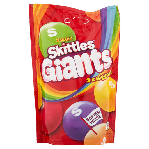 Skittles Giants Fruits Flavoured Vegan Sweets Treat Bag 132g