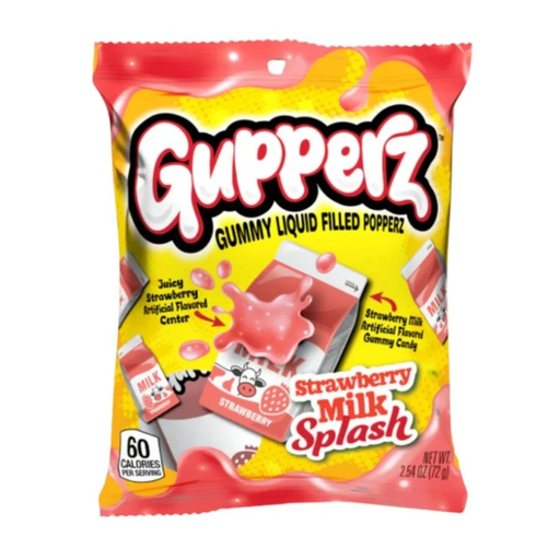 Gupperz Strawberry Milk Splash Candy - 72 g