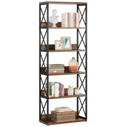 Tribesigns Industrial Bookcase, 70-Inch Tall