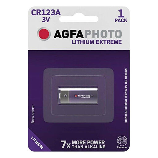 AGFAPHOTO Batterie Lithium, CR123A, 3V Extreme, Retail Blister (1-Pack)