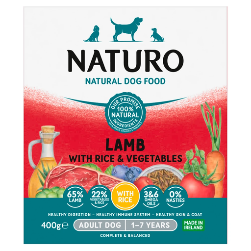 Naturo Natural Dog Food Lamb with Rice and Vegetables