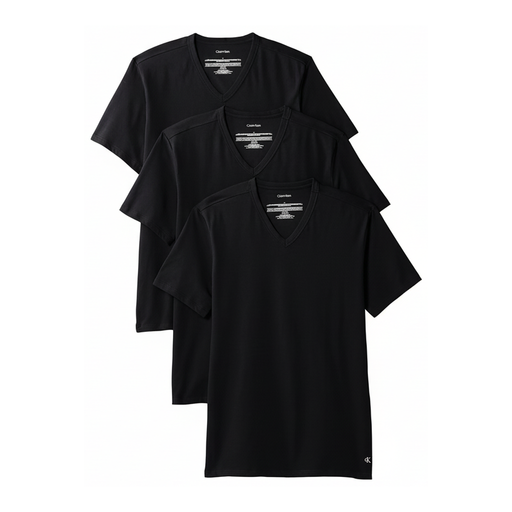 Calvin Klein S/S V-Neck 3-Pack - Cotton Stretch Blend