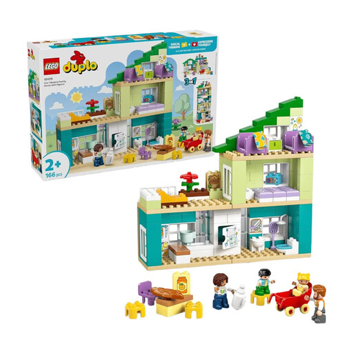 LEGO DUPLO 小镇 10470 3 合 1 现代家庭房屋带人偶