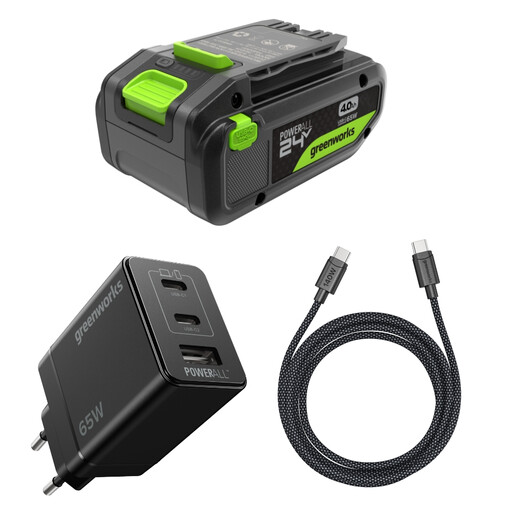 Greenworks 24V Starter Kit 1x4Ah HP USB battery