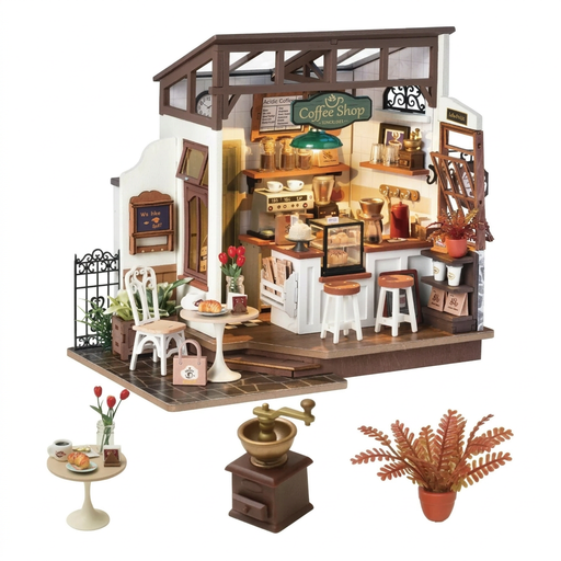 Robotime Rolife No.17 Cafe DIY Dollhouse Kit