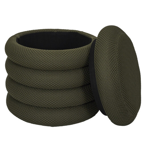 THE HOME DECO FACTORY 2-in-1 Fabric Ottoman, Atom Khaki