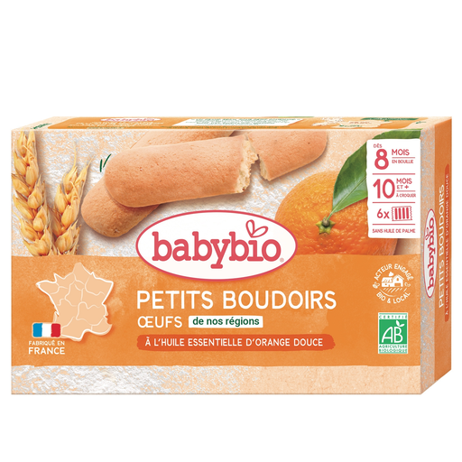 BABYBIO Boudoirs Bio à l'Orange Dès 8 Mois 120g