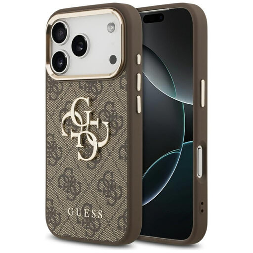 Guess 4G & Big Strass Logo iPhone 17 Pro Max / 18 Pro Max 手机壳 - 棕色