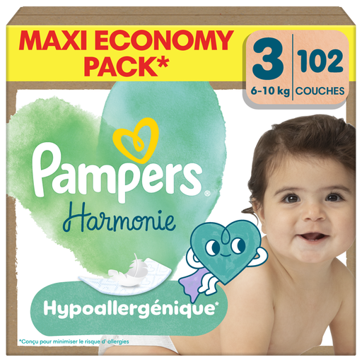 Pampers Harmonie size 3, 102 nappies