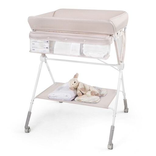 Baby Changing Station with 3 Adjustable Levels and 4 Universal Wheels