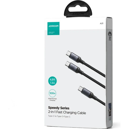 JOYROOM Speedy Series S-A21 2-in-1 USB-C to USB-C Cable 100W 1.5m – Black