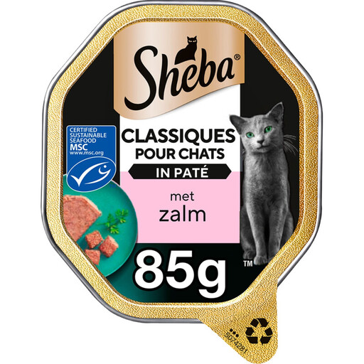 Pâtée pour chats Sheba Classics au saumon en barquettes aluminium de 85 g