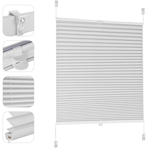 Sekey Pleated Blind, No Drilling Blackout, Clip-Fix Window Blind